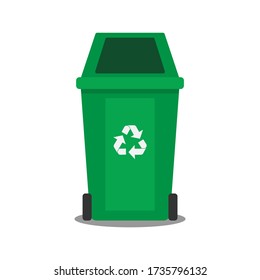 green recycle bin icon , Trash and Garbage , vector , illustrator.