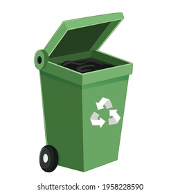 green recycle bin vector art