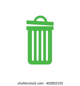 Green recycle bin vector icon