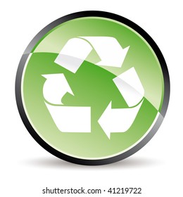 green recycle button in vector mode