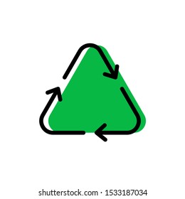 Green recycle icon design vector