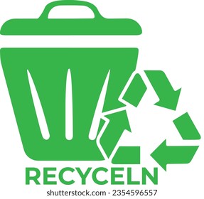 icono del reciclaje verde en alemán
