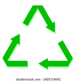 green recycle icon isolated on white background. vector illustration