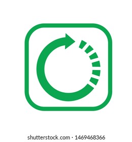 Green recycle icon isolated on white background. Vector illustration. The international recycling symbol