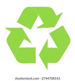 Green Recycle icon isolated on white background
