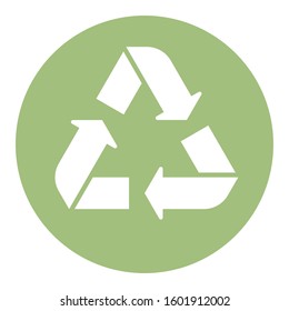Green recycle icon minimal clean symbol design.