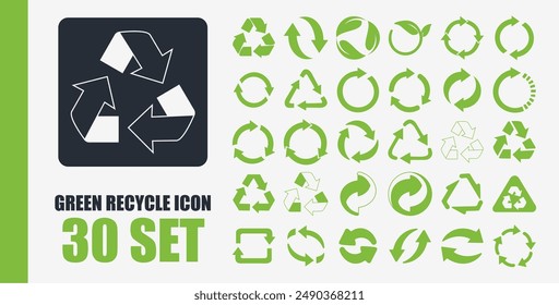 Green Recycle Icon Priview Vector Illustration