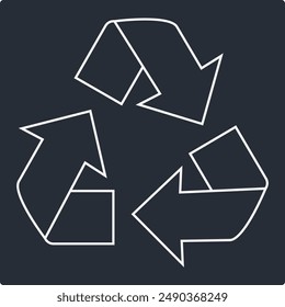 Green Recycle Icon Priview Vector Illustration
