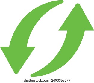 Ilustración vectorial de vista previa del icono de reciclaje verde