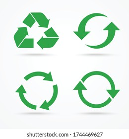 Green Recycle Icon Set Isolated On Stock Vector (Royalty Free ...