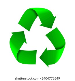 Green recycle icon in trendy flat style isolated on white background. Vector