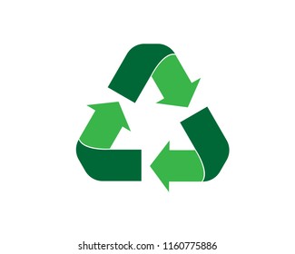 Green recycle icon vector. Flat icon isolated on the white background. Vector illustration.