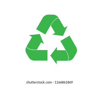 Green recycle icon vector. Flat icon isolated on the white background. Vector illustration.