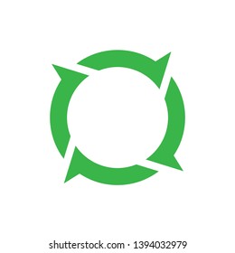 Green recycle icon vector illustration. eps 10