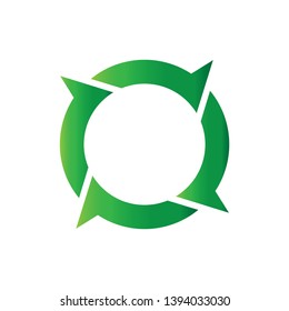 Green recycle icon vector illustration. eps 10