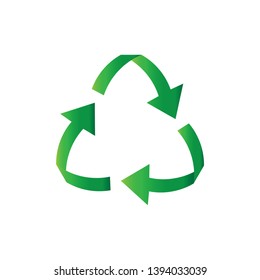 Green recycle icon vector illustration. eps 10