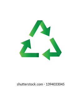 Green recycle icon vector illustration. eps 10