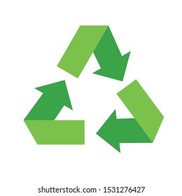 green recycle icon vector in the white background