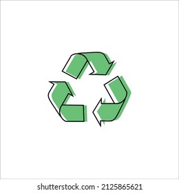 Grünes Recyclingsymbol auf weißem Hintergrund Symbol mit vollständig skalierbarer Vektorgrafik 