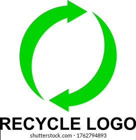 green recycle logo, natural logo, simple logo.