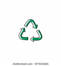 Green Recycle Outline Color Icon Vector Illustration Design eye-catching pixel perfect icon. Perfect for website, presentation, social media, and many more. Icon design outline color style