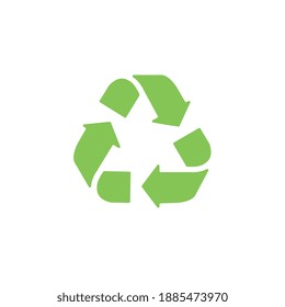Green recycle or recycling arrows flat icon for apps and websites