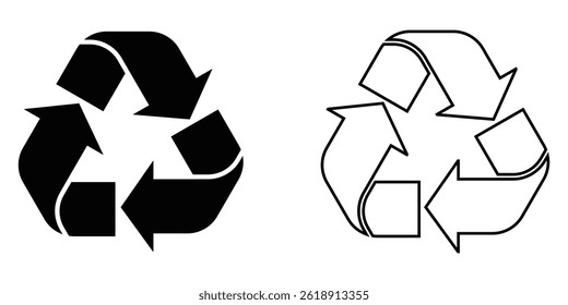 Icono plano de flechas de reciclaje o reciclaje verde para App y Sitios web