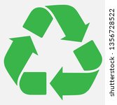 Green recycle sign. Ecological safe waste disposal. Vector illustration.