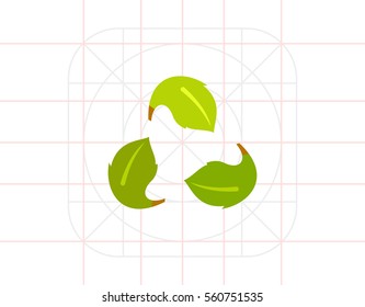 Green Recycle Sign as Ecology Concept Icon