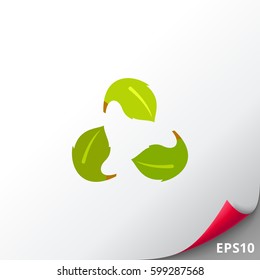 Green Recycle Sign as Ecology Concept Icon