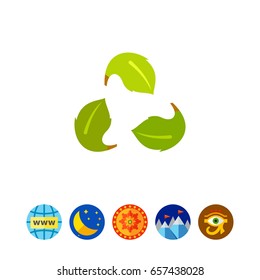 Green Recycle Sign as Ecology Concept Icon