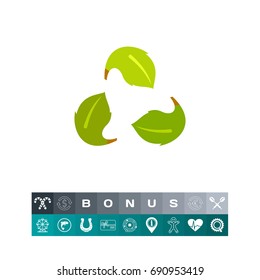 Green Recycle Sign as Ecology Concept Icon