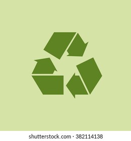 Green recycle sign or icon. Vector art.
