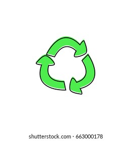 Green Recycle sign isolated, vector