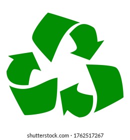 Green recycle sign. Green logo ecological concept vector illustration isolated on white background