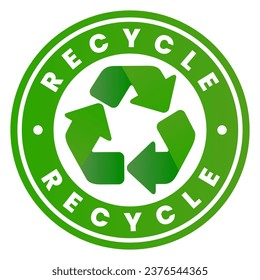 Green Recycle stamp sticker vector illustration