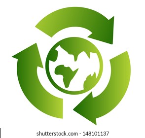 Green Recycle Symbol Earth Stock Vector (Royalty Free) 148101137 ...
