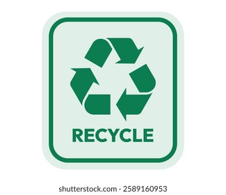 Green Recycle Symbol Environmental Conservation Green Border High Quality Vector