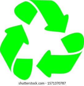 green Recycle symbol flat icon, concept of world conservation 