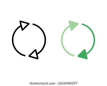 green recycle symbol icon design vector isolated transparent background