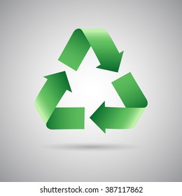 Green recycle symbol icon, Vector illustration