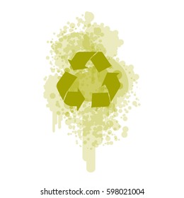 green recycle symbol icon, vector illustraction design