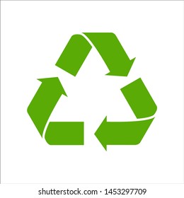 Green recycle symbol logo zero waste concept vector illustration isolated on white