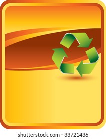 green recycle symbol on class background