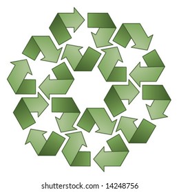 Green recycle symbol pattern.  Vector illustration.