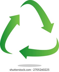 Símbolo de reciclagem verde ícone de vetor plano simples para o conceito de meio ambiente e sustentabilidade