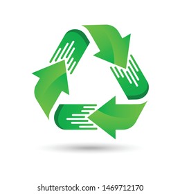 Green recycle symbol vector isolated white background