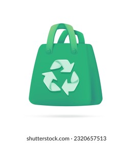 bolsa reciclada verde El concepto de uso de materiales plásticos sustitutivos para el mundo.