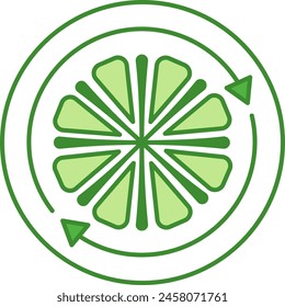 Green Recycled Microfiber Icon. Vector Icon. Fabric Recycling. Synthetic Eco-Textile Fiber. Tag, Label For Clothes