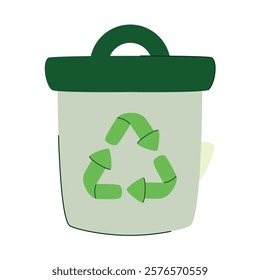 Green recycling bin vector design